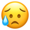 Disappointed but Relieved Face emoji on Apple